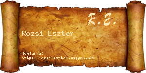 Rozsi Eszter névjegykártya